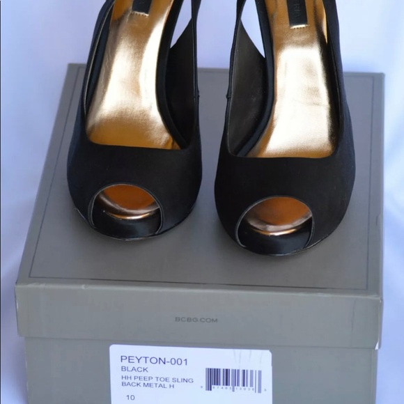 NWB BCBG PeepToe Sling Back High Heels10M Orig$195 - Picture 3 of 8